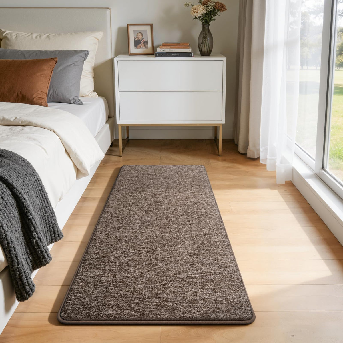 Modern Hallway Runner Rug, 2x6 Black Washable Non Slip Runner Rug