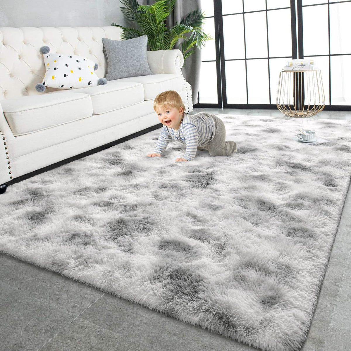 TWINNIS Super Soft Shaggy Runner Rugs Fluffy Carpets, 2x6 Feet, Indoor Modern Plush Area Rugs for Hallway Living Room Bedroom Kitchen Entryway, Upgrade Anti-Skid Rectangular Fuzzy Rug, Black