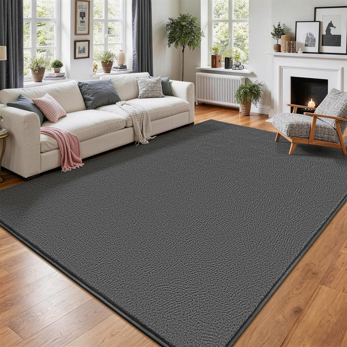 Vasofe Black Hallway Runner Rug, 2x6 Non Slip Runners, Washable Bedroom Rug