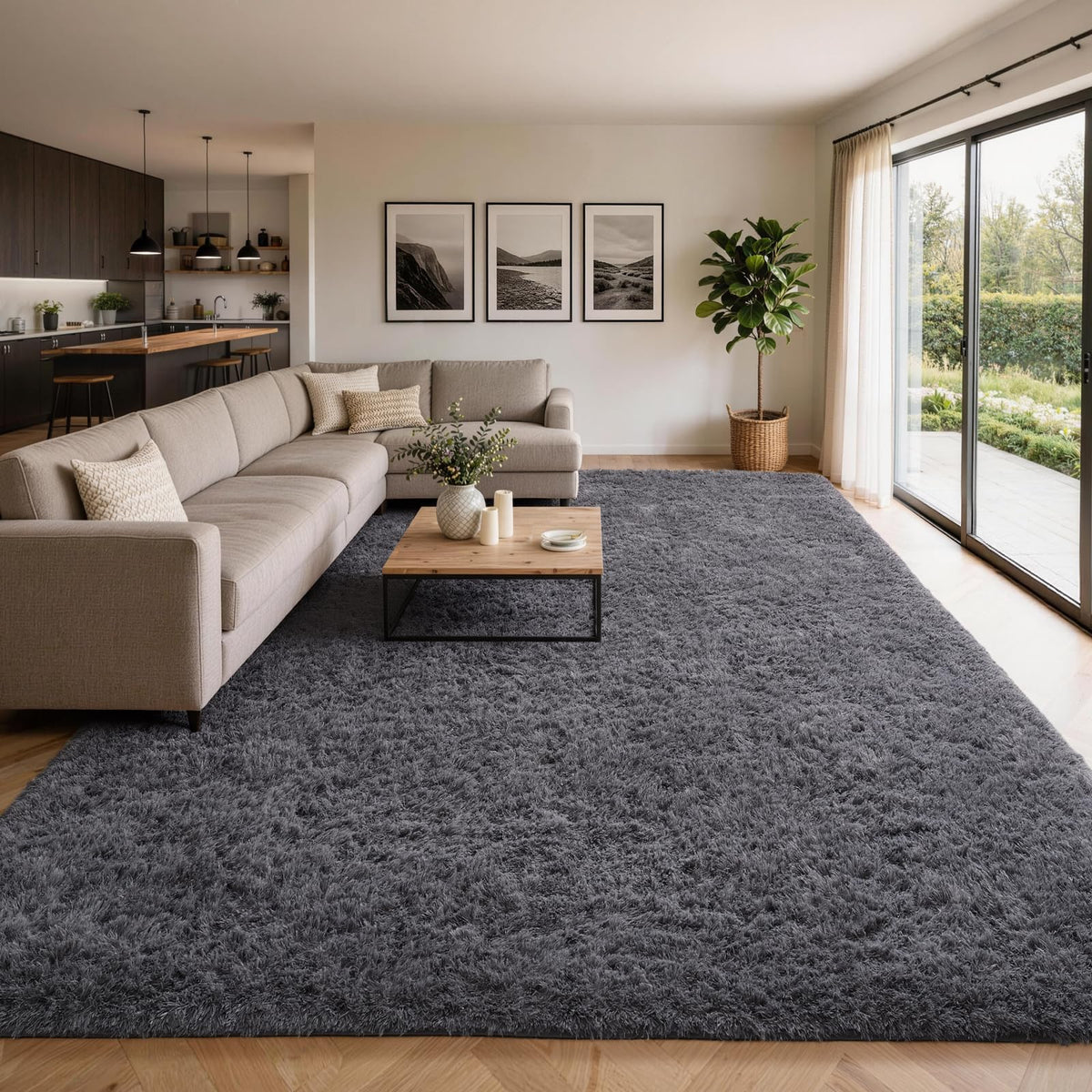 Ophanie 2x6 Washable Runner Rug for Hallway,Non-Slip Fluffy Soft Bedside Rugs, Bedroom Living Room Grey Shaggy Gray Carpet for Kids Girls Boys Dorm Nursery Home Decor Aesthetic