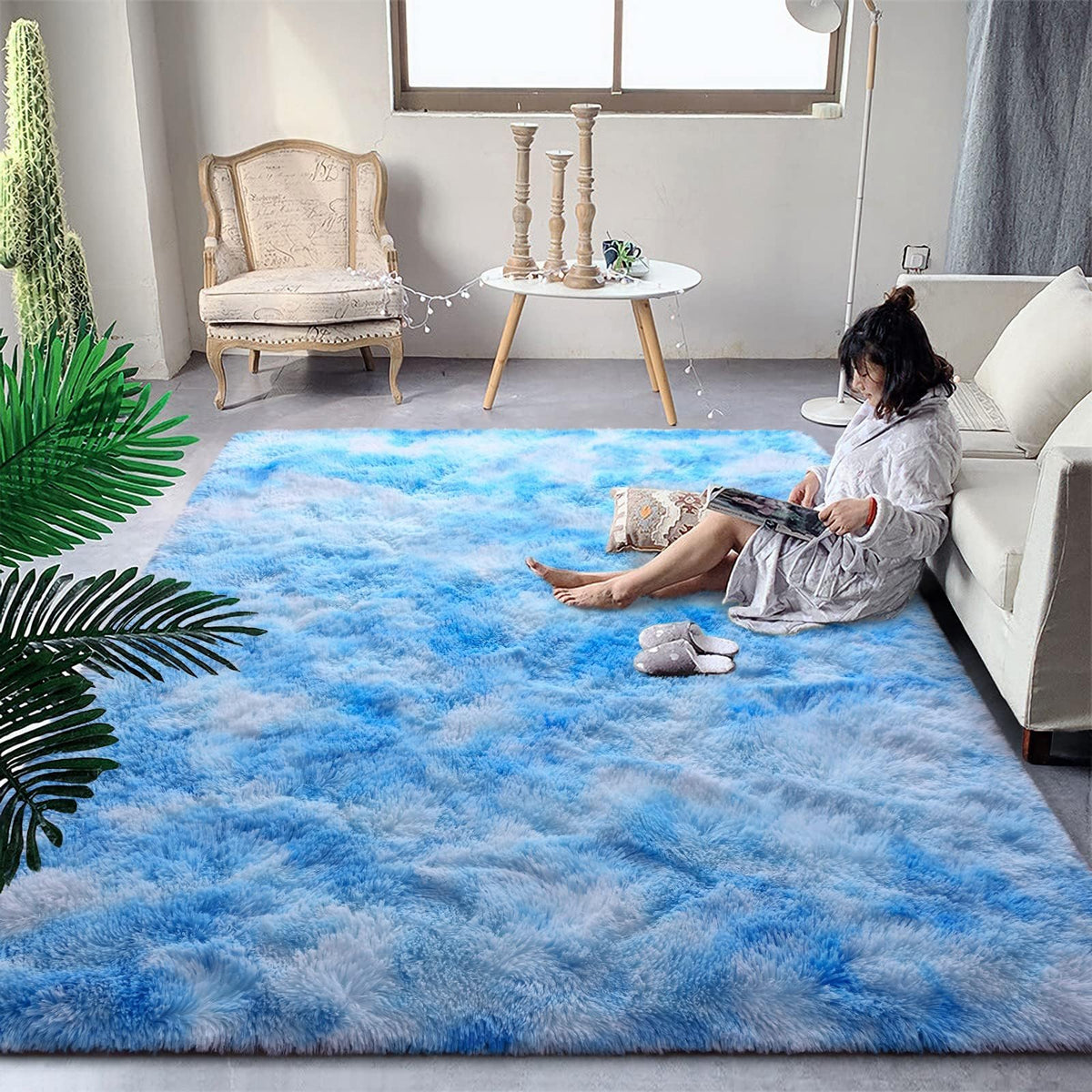 DweIke Fluffy Sage Green Runner Rugs for Bedroom, 2x6 Feet Soft Plush Long Runners for Girls Boys Kids, Non-Slip and Machine Washable Bedside Rug, Small Throw Carpet for Hallway Rooms Decor