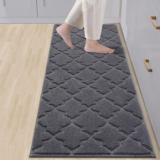 COSY HOMEER Soft Kitchen Floor Mats and Rugs Non Slip 20"x59",Dark Grey