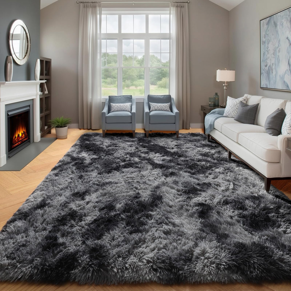 White Runner Rugs for Bedroom Living Room, Fluffy 2x6 Bedside Soft Area Rug