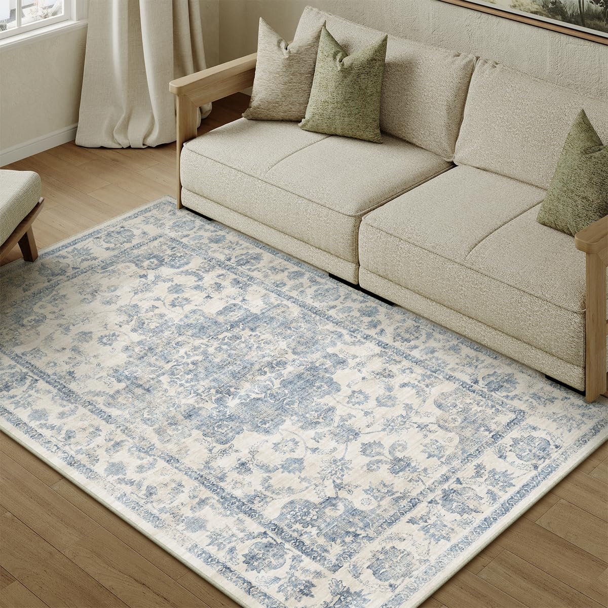 2x3 Beige Neutral Area Rug