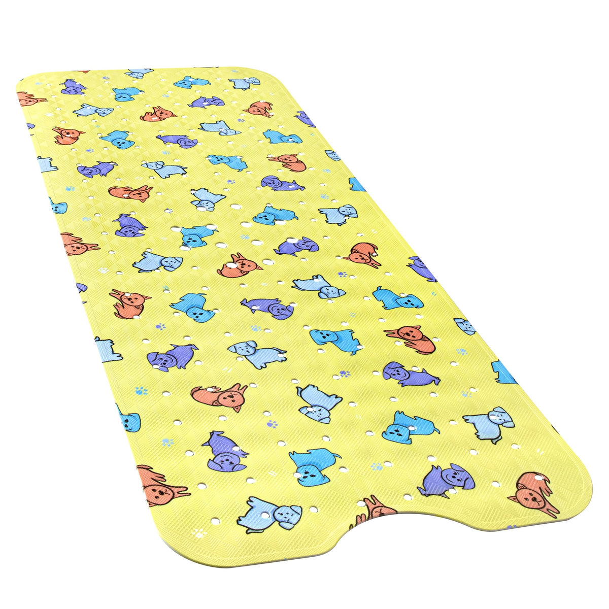 YINENN Bath and Shower Safety Mats 40x16 inch, Non Slip with Suction Cups for Bathroom Stall and Tub Floor, Extra Large and Machine Washable, Drain Holes Keep Bathtub Clean, Clear