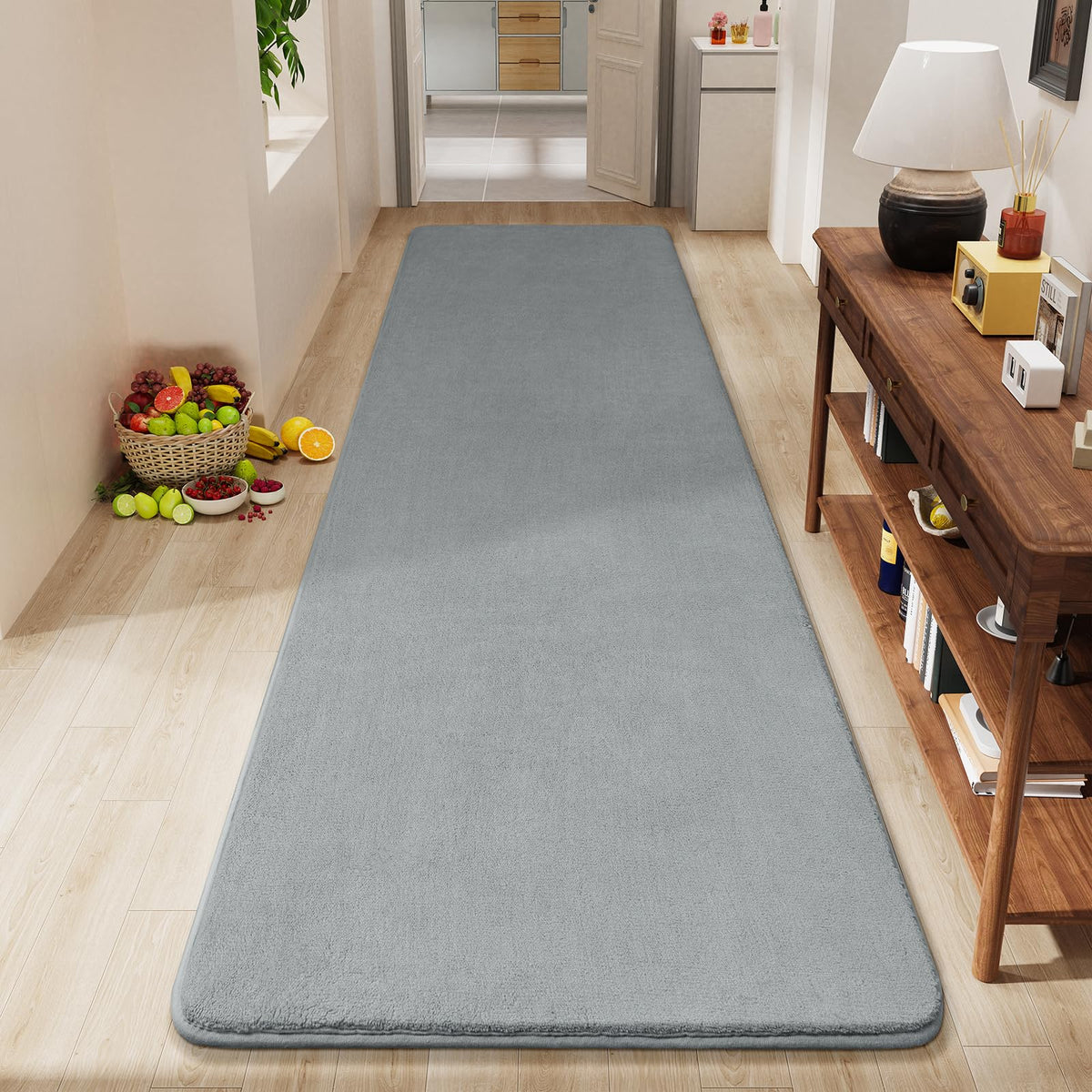 Amearea Modern Soft Hallway Runner Rug, 2x6 Feet Black Washable Runner Rugs