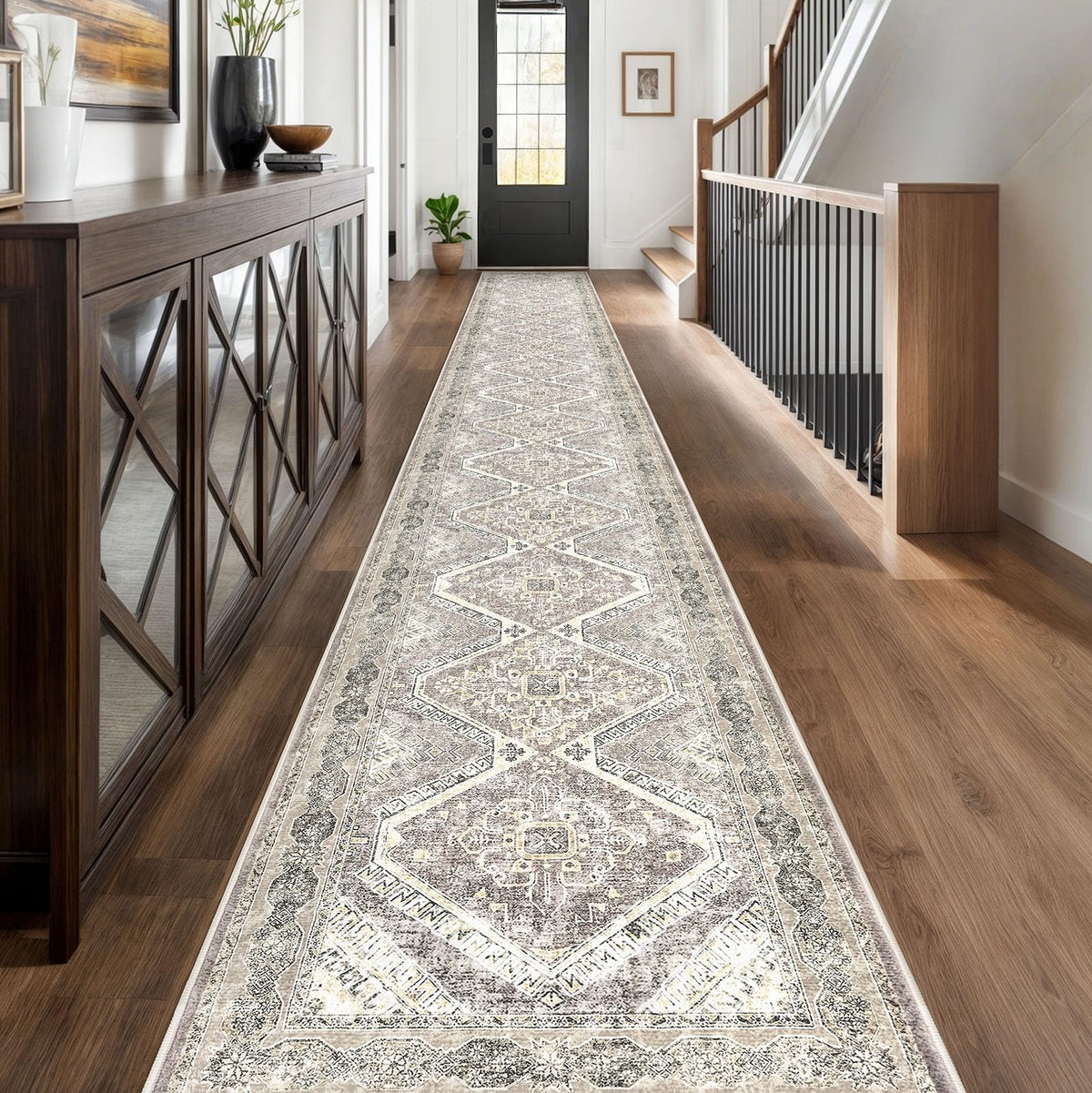KUTA Entryway Rugs Indoor Washable Small Area Rug 2x3 Blue Entrance Carpet