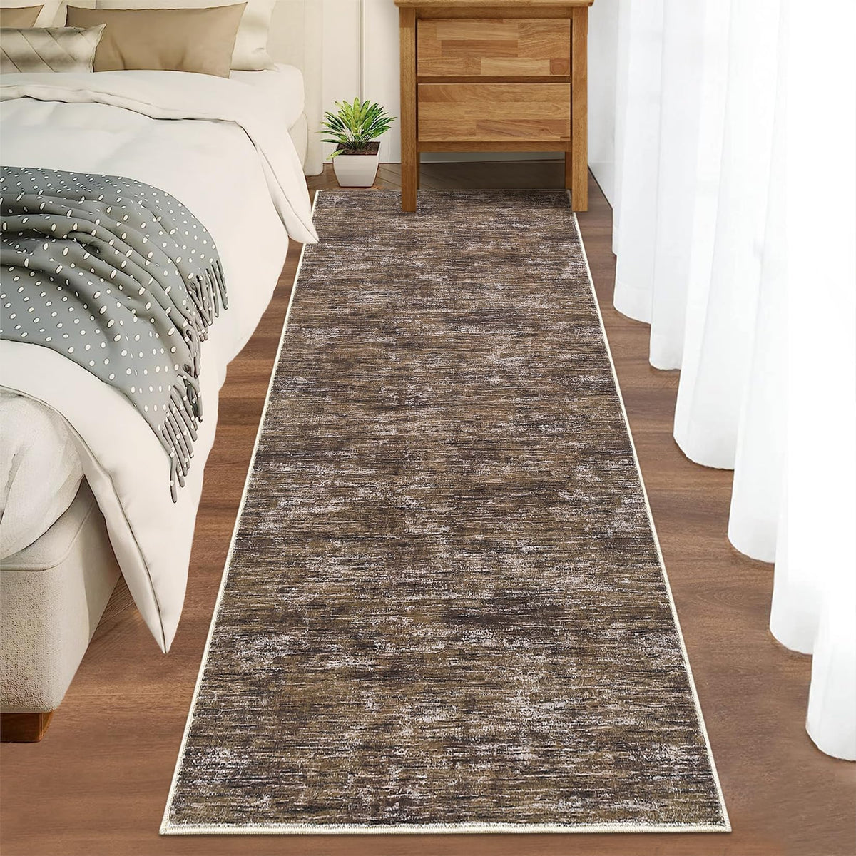 RUGSREAL Small Area Rug 2x3 Entryway Mat with Rubber Backing Stain Resistant Throw Carpet Modern Solid Color Bath Mat Contempowary Washable Rug for Living Room Bedroom Dining Room Kitchen, Beige 2x3
