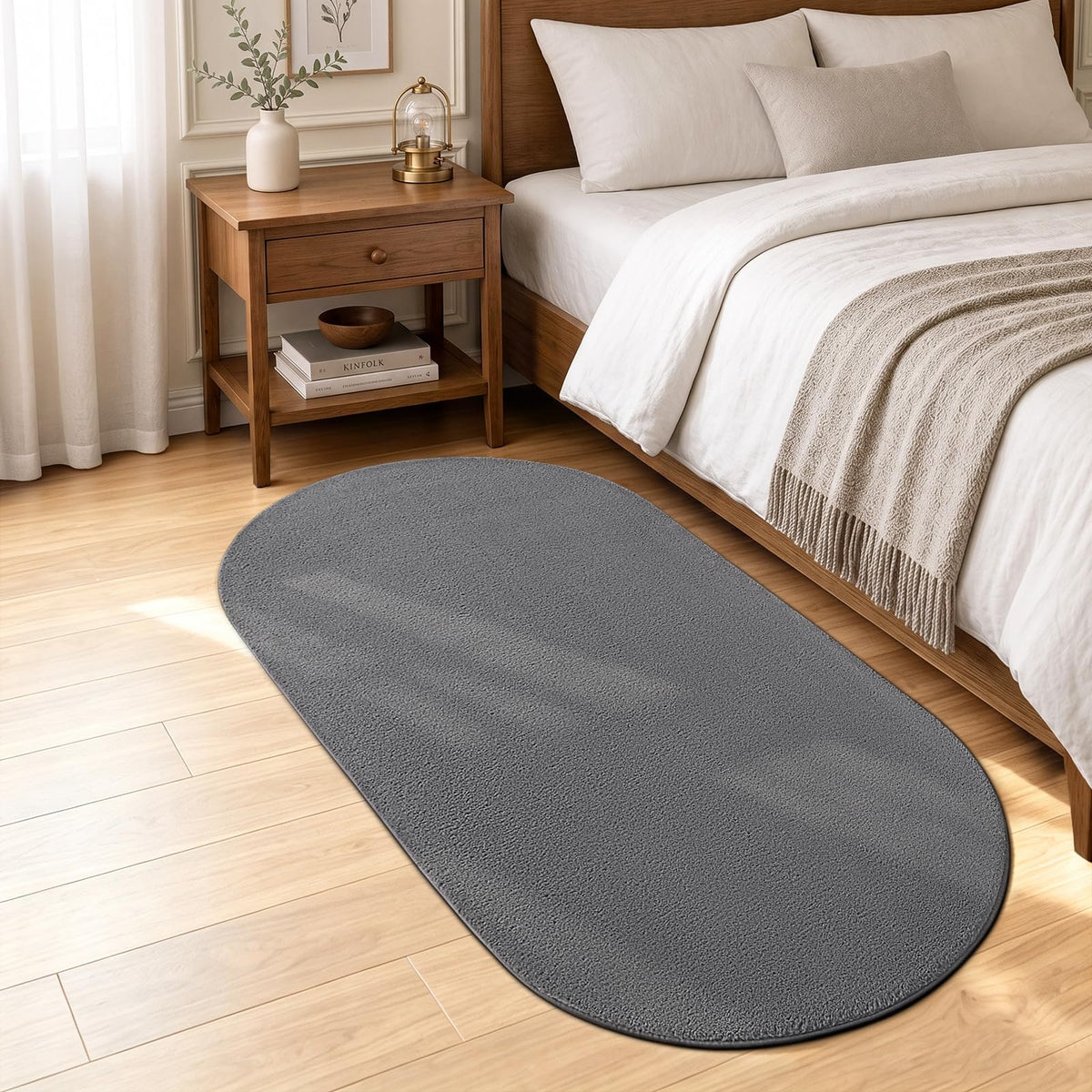 ISEAU 2x6 Soft Runner Rug for Hallway, Washable and Non-Slip, Black