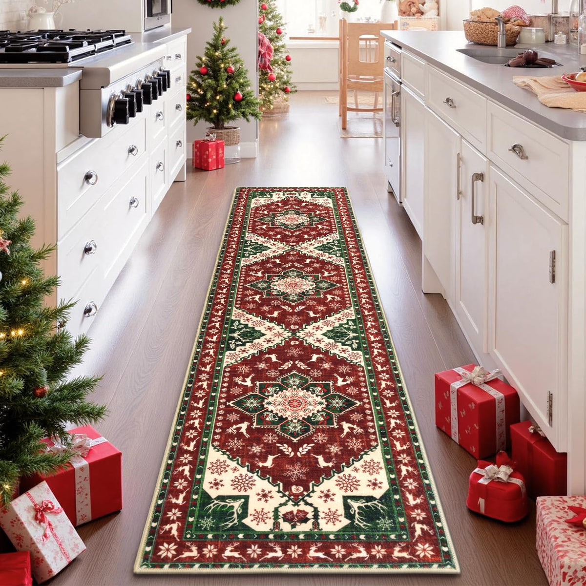Yamaziot Washable Runner Rug, 2x8 Non-Slip Boho Vintage Hallway Kitchen Rug