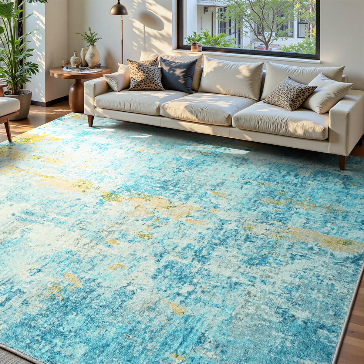 Ompaa 2x6 Rug Runners for Hallways Kitchen Runner Rug Non Slip Washable Grey Long Runner Rugs with Rubber Backing Soft Abstract Carpet Runner for Hallways, Kitchen, Bedroom, Bathroom, Entryway