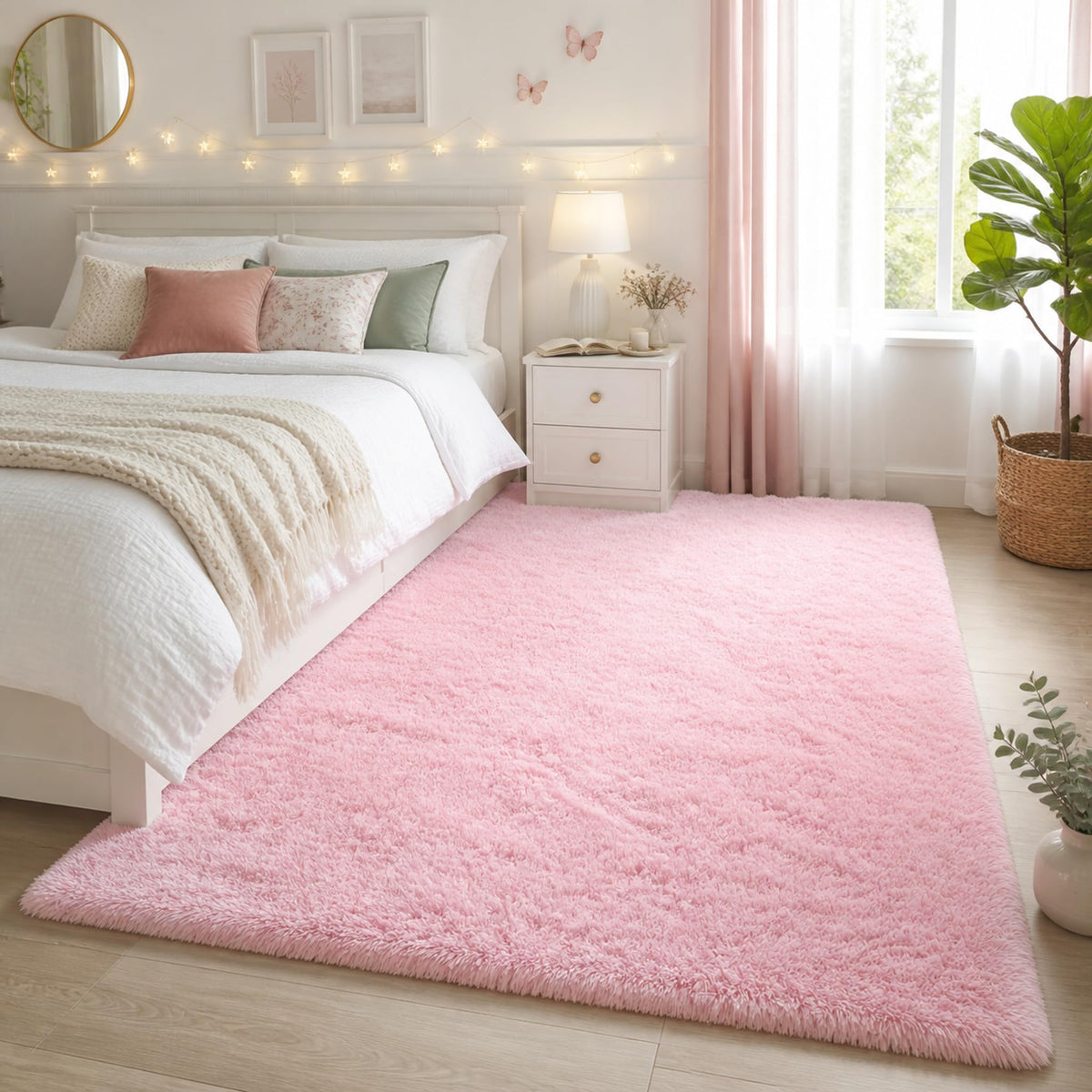 Ophanie 2x6 Washable Runner Rug for Hallway,Non-Slip Fluffy Soft Bedside Rugs, Bedroom Living Room Grey Shaggy Gray Carpet for Kids Girls Boys Dorm Nursery Home Decor Aesthetic