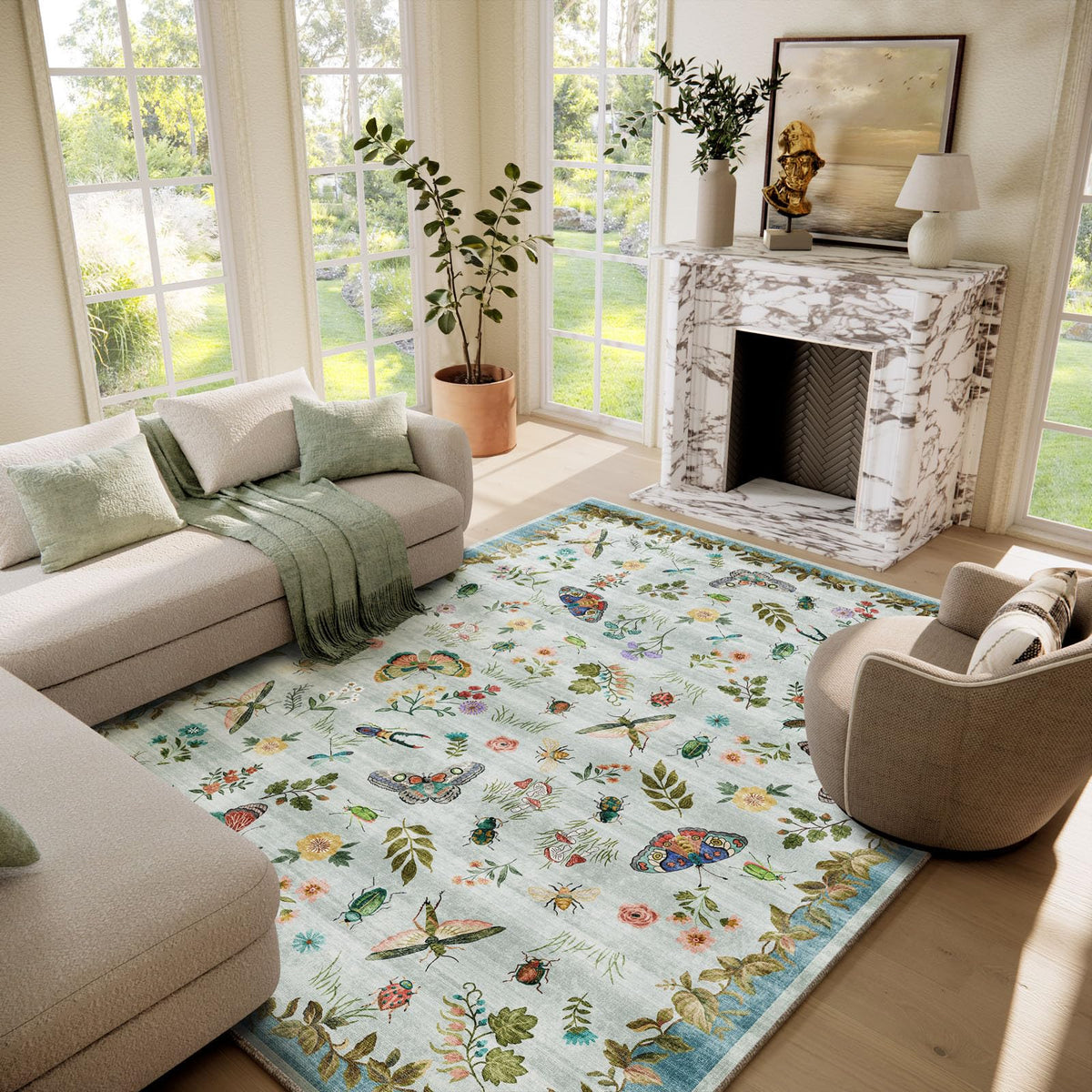 Machine Washable Small Rugs for Entryway: Door Mat Indoor Entrance 2x3 Throw Rug Non-Slip Low Pile Soft Kitchen Rugs for Front Door Indoor Entrance Entry Bedside Kids Room