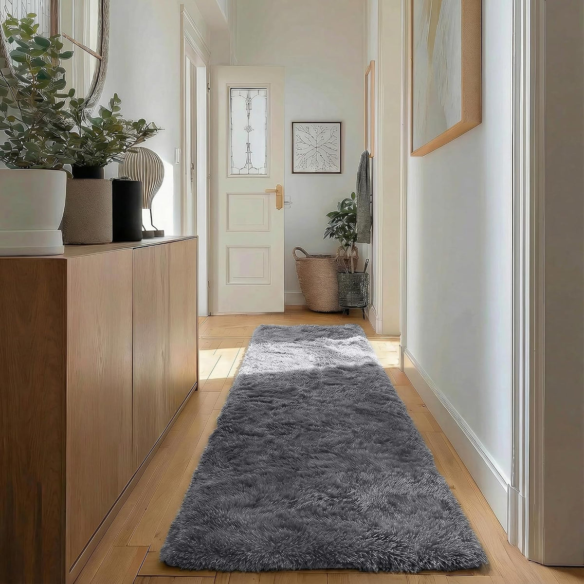 Super Soft Runner Rugs For Hallway 2x6 Ft,Grey Rug Home Decor Aesthetic