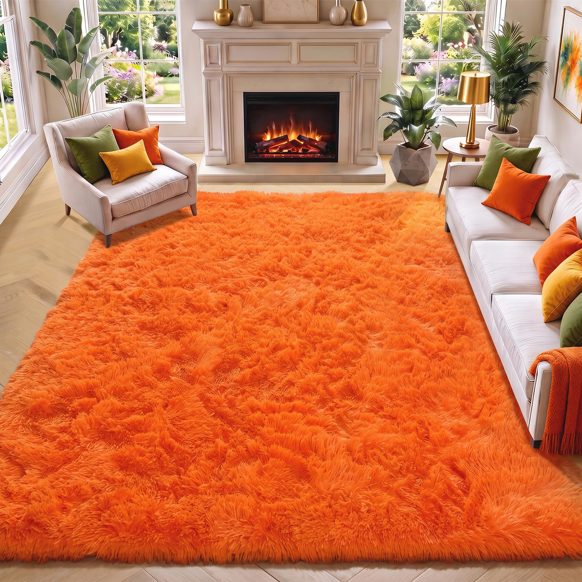 White Runner Rugs for Bedroom Living Room, Fluffy 2x6 Bedside Soft Area Rug