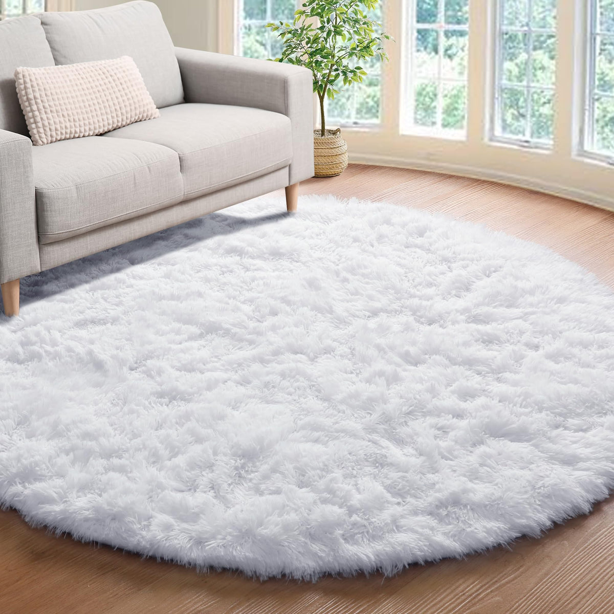 White Runner Rugs for Bedroom Living Room, Fluffy 2x6 Bedside Soft Area Rug