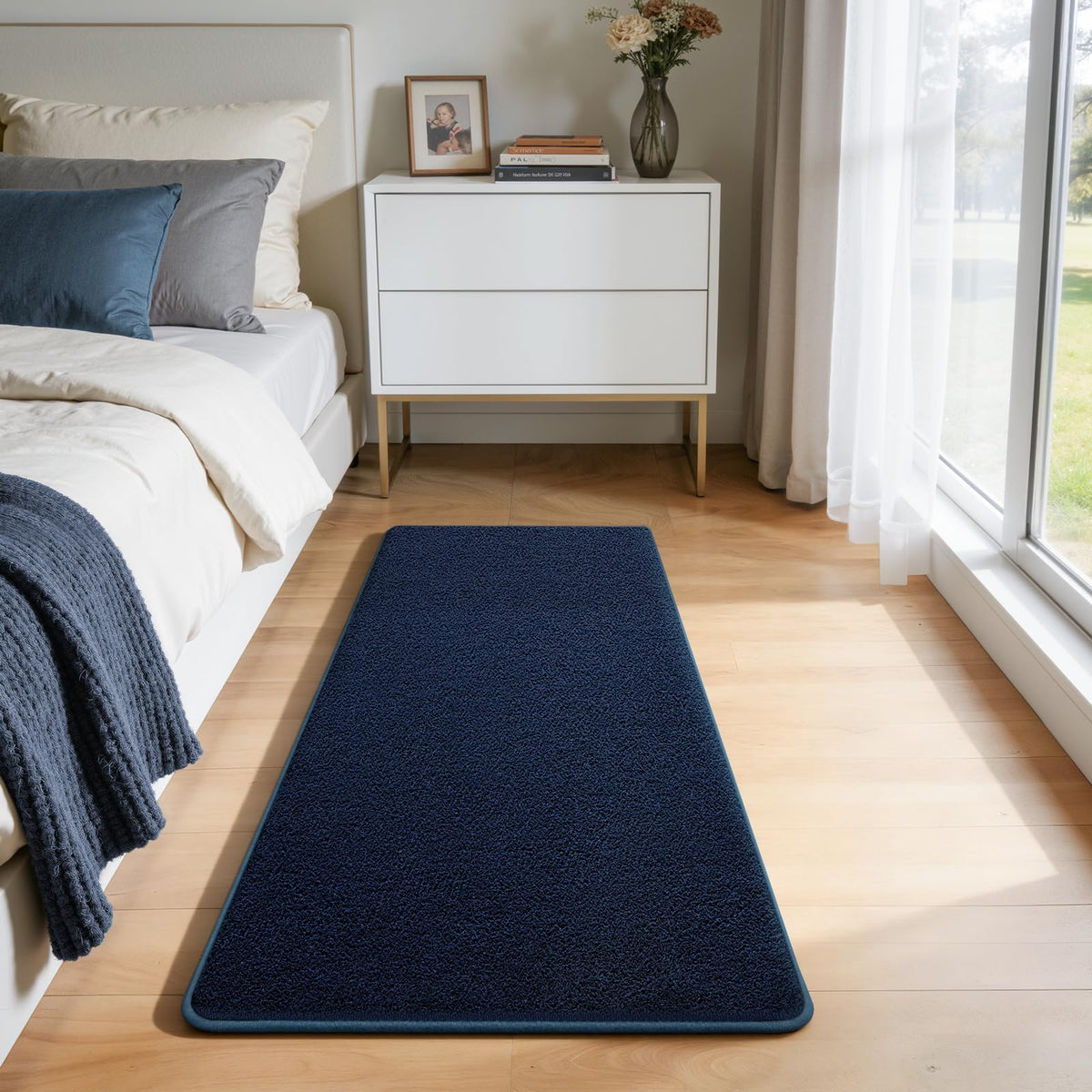 Modern Hallway Runner Rug, 2x6 Black Washable Non Slip Runner Rug