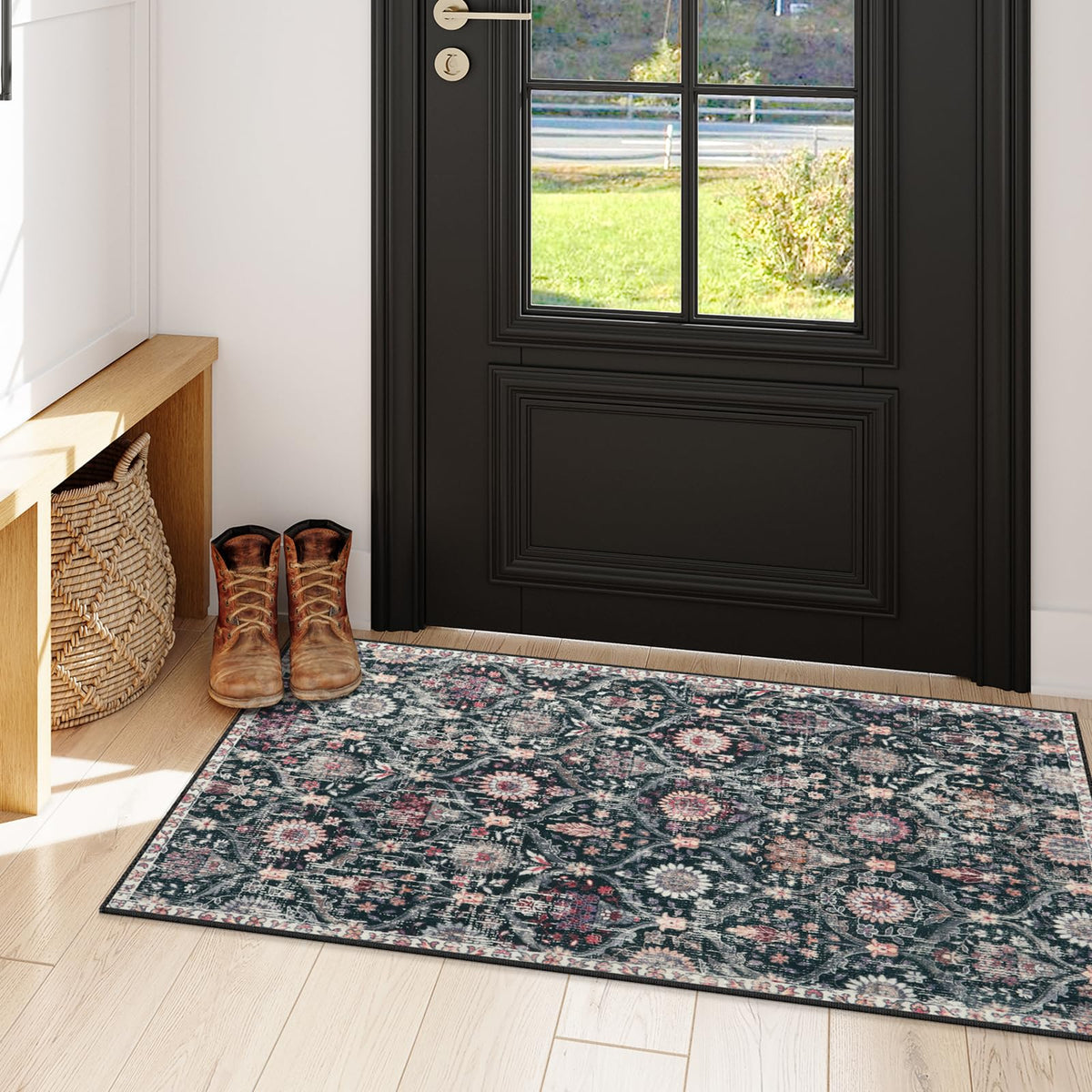 Lahome Washable Rugs for Entryway, 2x3 Kitchen Rugs Non Slip Washable