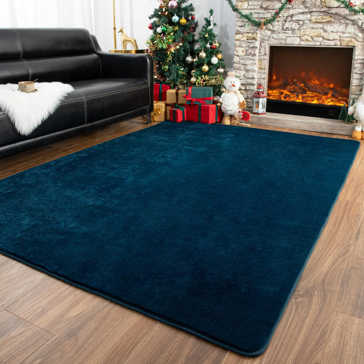 Przemy 2x6 Soft Runner Rug for Bedroom Living Room, Dark Purple Washable