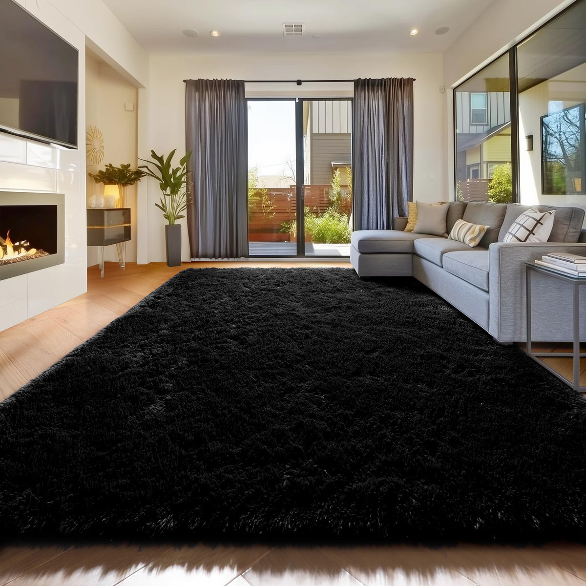 Amdrebio Burnt Orange Fall Shag Runner Area Rug 2x6 for Bedroom Living Room