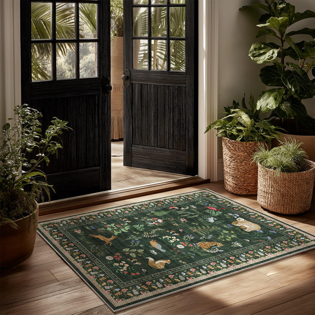 Machine Washable Small Rugs for Entryway: Door Mat Indoor Entrance 2x3 Throw Rug Non-Slip Low Pile Soft Kitchen Rugs for Front Door Indoor Entrance Entry Bedside Kids Room
