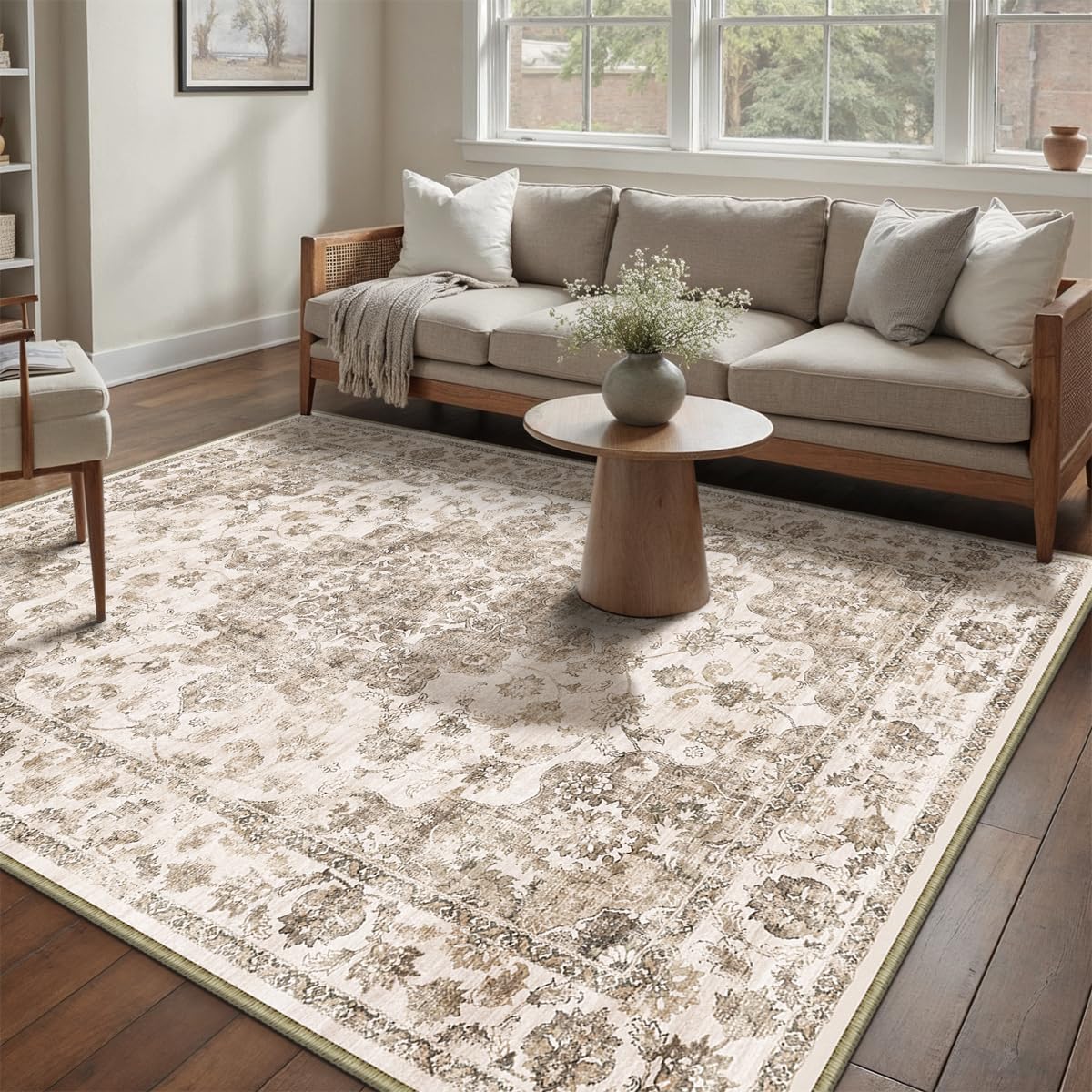 2x3 Beige Neutral Area Rug