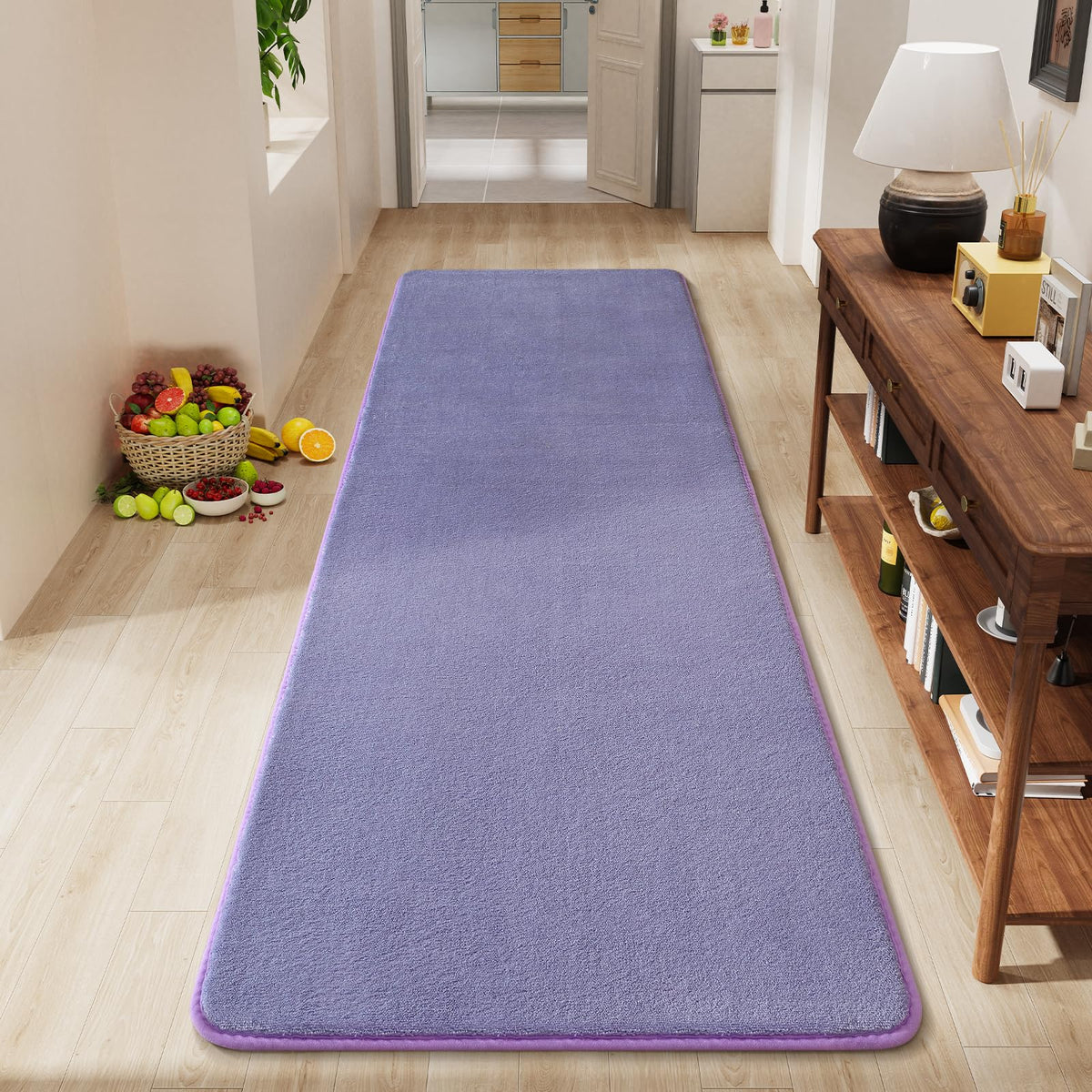 Amearea Modern Soft Hallway Runner Rug, 2x6 Feet Black Washable Runner Rugs
