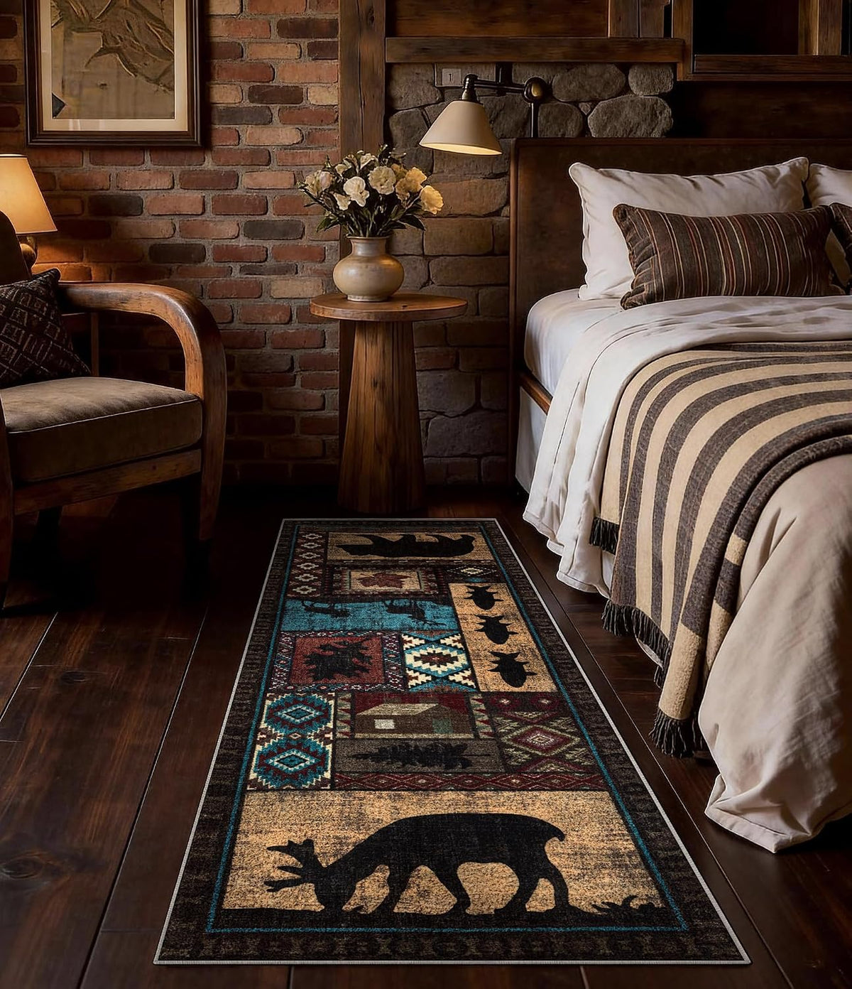 YIHOUSE Washable Rustic Cabin Runner Rug 2x6 Hallway