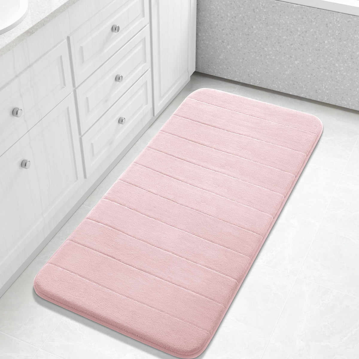 Yimobra Memory Foam Bath Mat, Super Soft & Absorbent Bathroom Rug, Grey