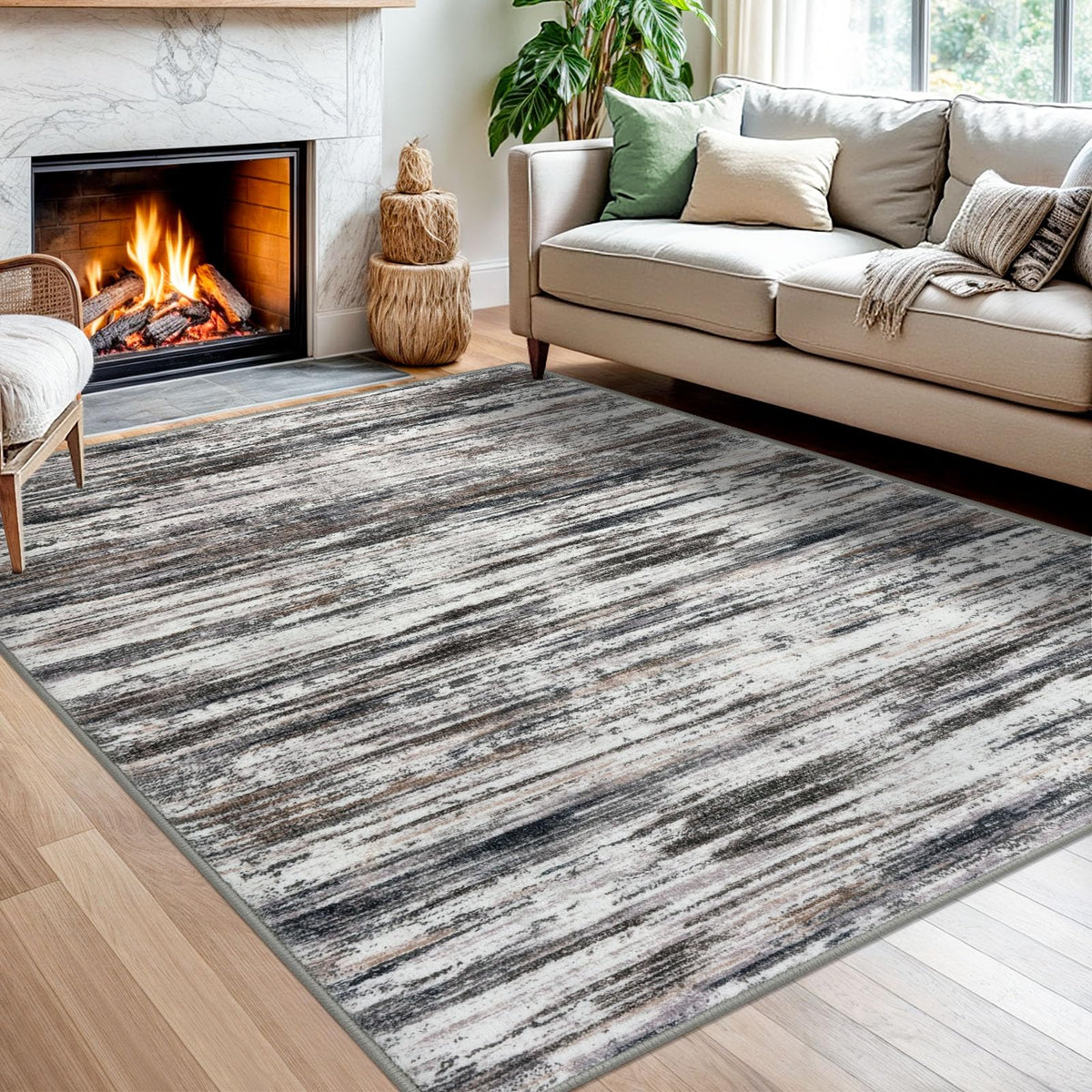 SIILOOM 3x5 Washable Area Rug Non Slip Door Mat Indoor for Entryway Bedside