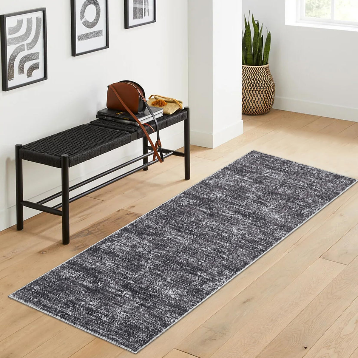 RUGSREAL Small Area Rug 2x3 Entryway Mat with Rubber Backing Stain Resistant Throw Carpet Modern Solid Color Bath Mat Contempowary Washable Rug for Living Room Bedroom Dining Room Kitchen, Beige 2x3