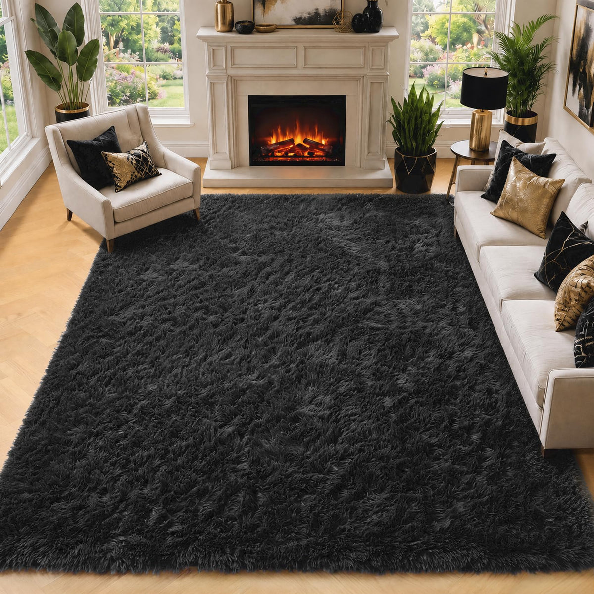 White Runner Rugs for Bedroom Living Room, Fluffy 2x6 Bedside Soft Area Rug