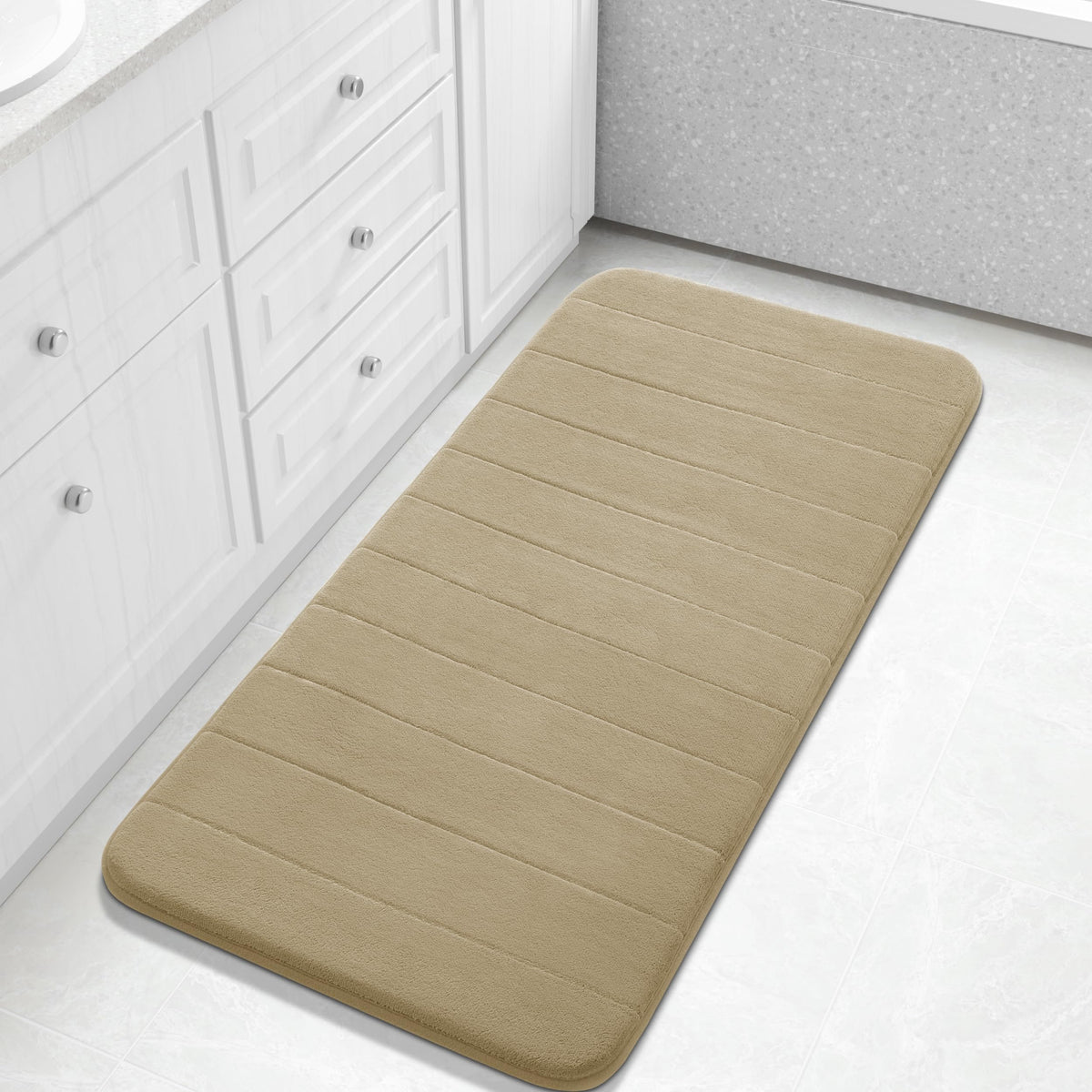 Yimobra Memory Foam Bath Mat, Super Soft & Absorbent Bathroom Rug, Grey