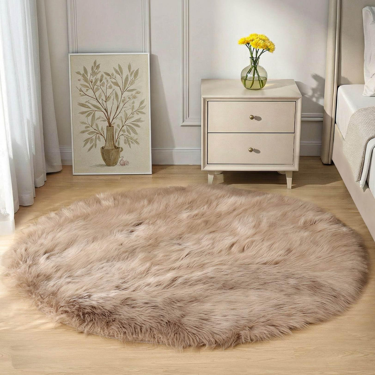 Goolela White Fluffy Faux Fur Rug for Bedroom Faux Sheepskin Rug 2x3 White Fuzzy Furry Bedside Carpet Dining Room Playroom Dorm Small Washable Rectangle