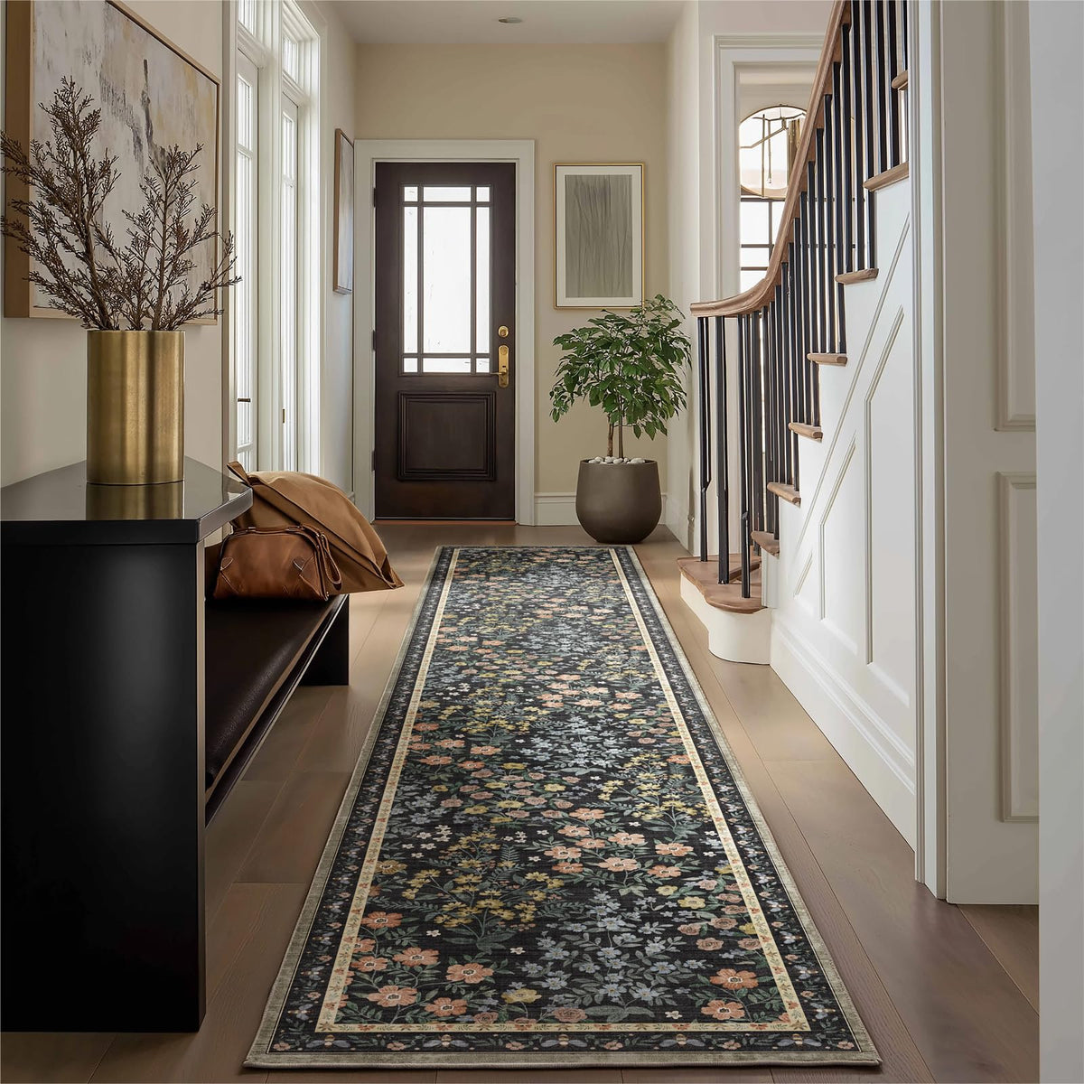 Machine Washable Small Rugs for Entryway: Door Mat Indoor Entrance 2x3 Throw Rug Non-Slip Low Pile Soft Kitchen Rugs for Front Door Indoor Entrance Entry Bedside Kids Room