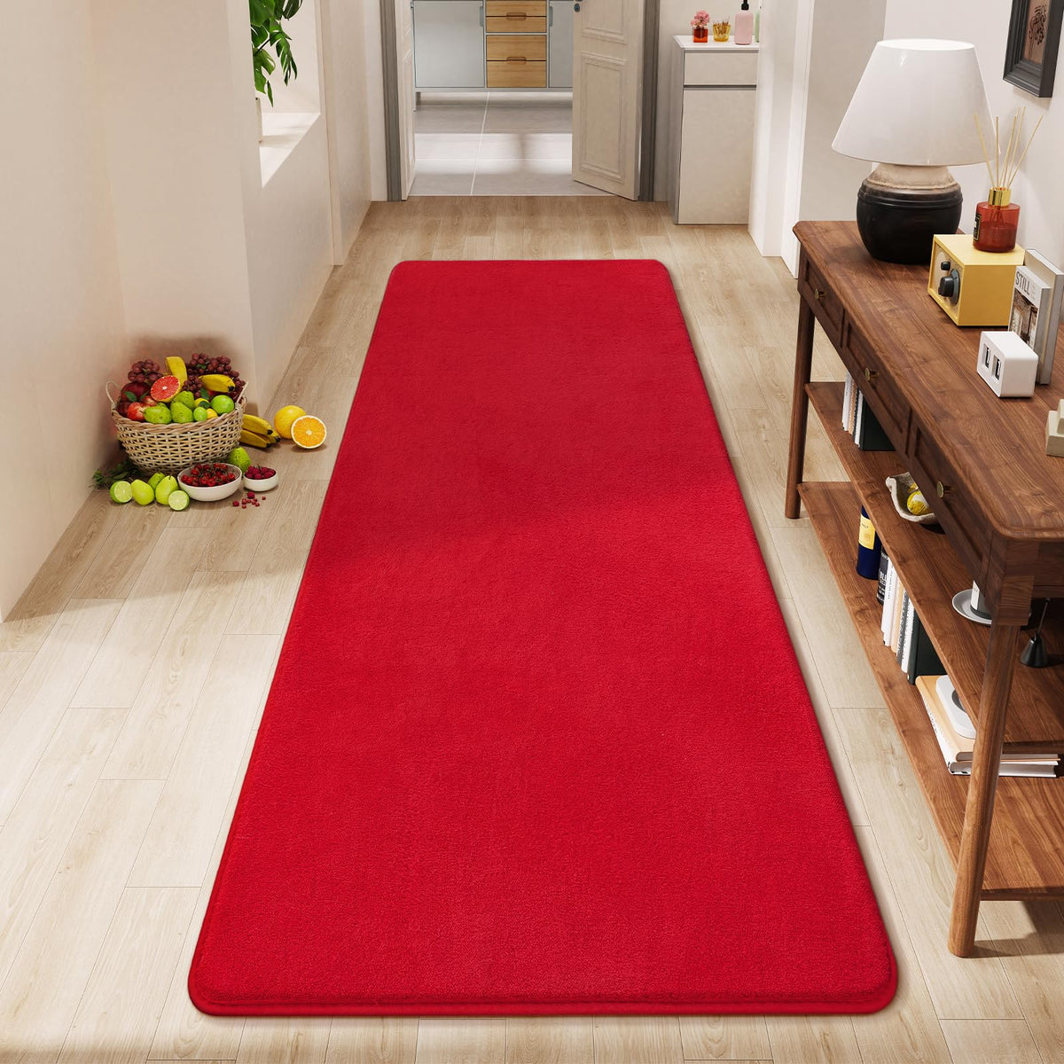Amearea Modern Soft Hallway Runner Rug, 2x6 Feet Black Washable Runner Rugs