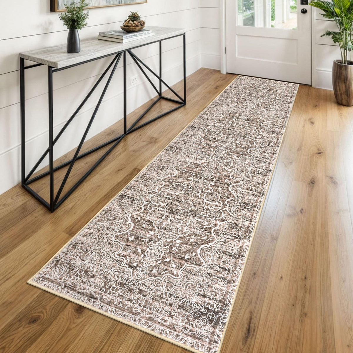 KUTA Entryway Rugs Indoor Washable Small Area Rug 2x3 Blue Entrance Carpet