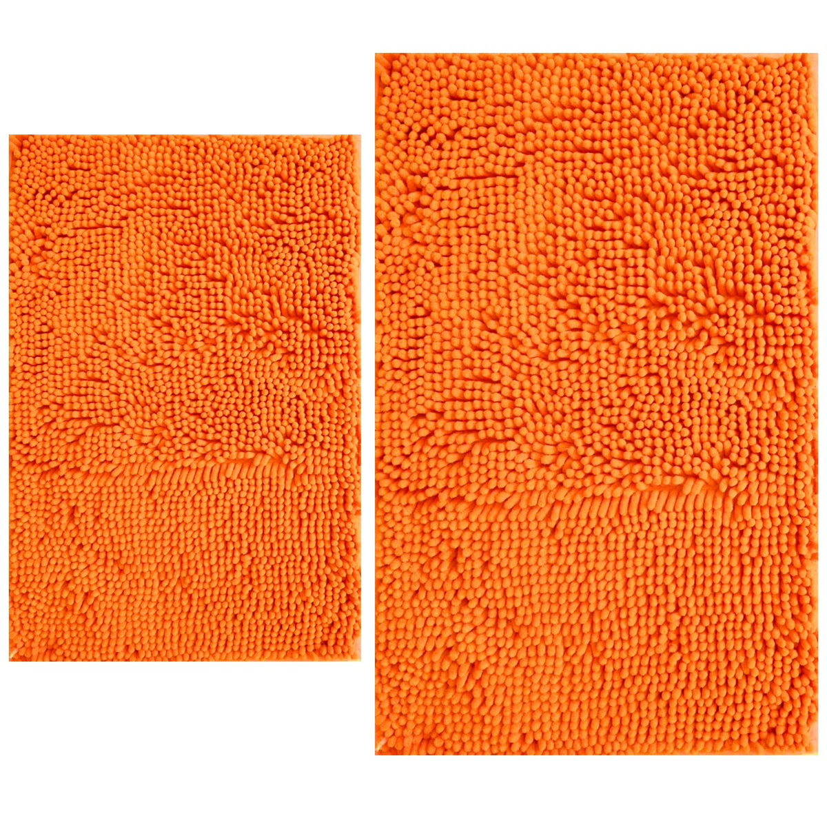 BOANKODU Bathroom Rugs Sets 2 Piece, Extra Soft Chenille Bath Mat Absorbent Bathroom Rug, Bathroom Mat with PVC Non-Slip Bottom, Machine Washable Bath Rugs (32x20 Inch + 24x16 Inch, Light Grey)