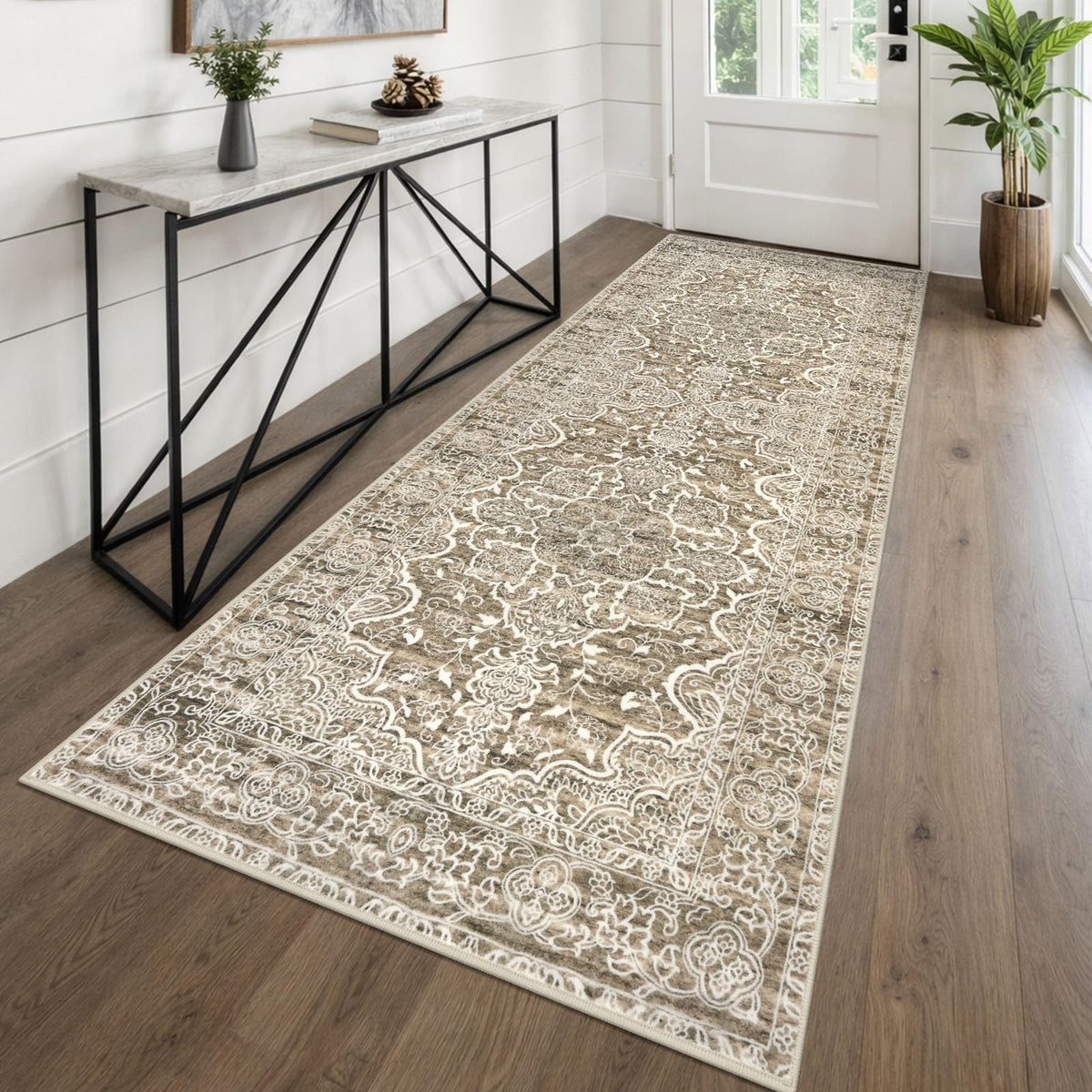 KUTA Entryway Rugs Indoor Washable Small Area Rug 2x3 Blue Entrance Carpet