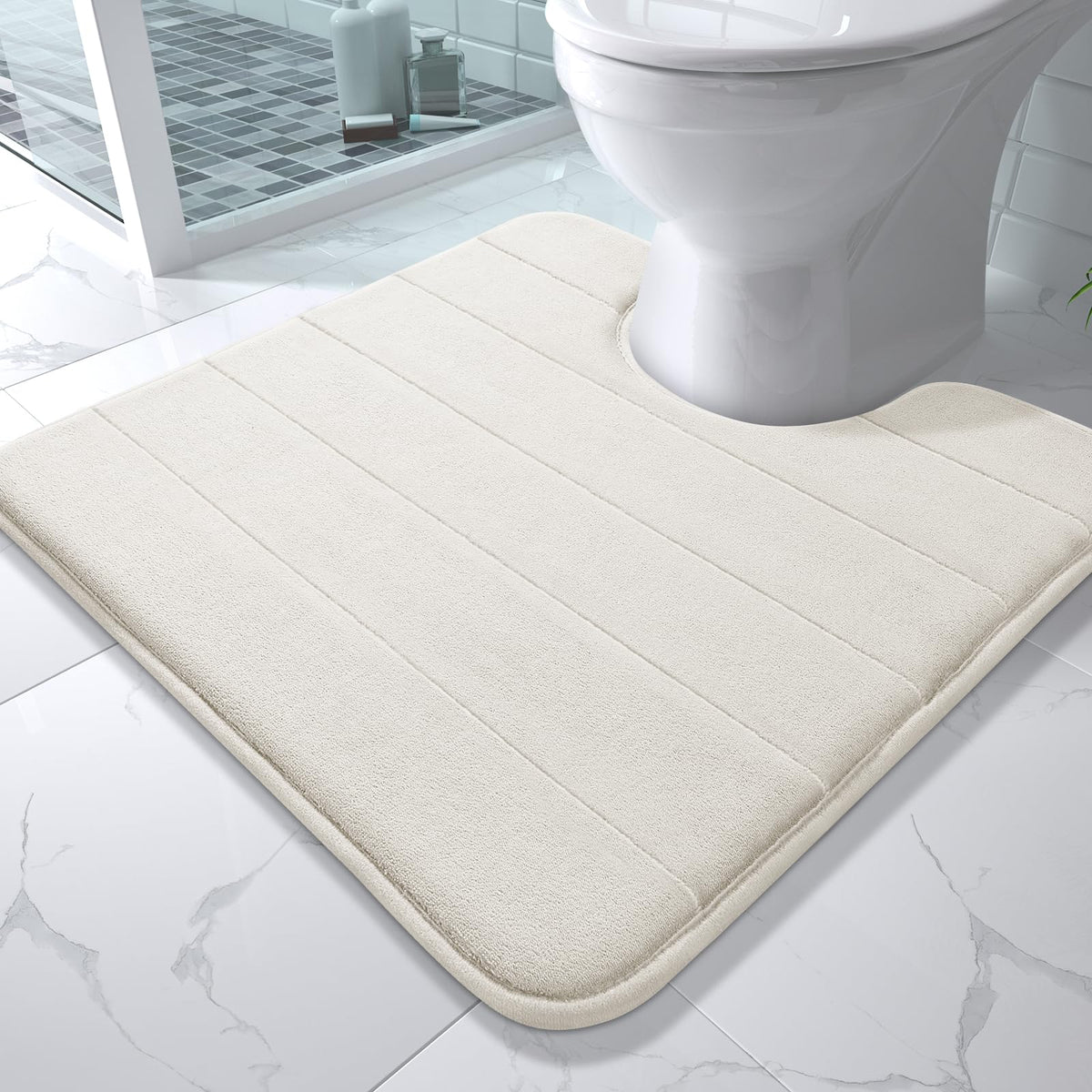 Yimobra Memory Foam Bath Mat, Super Soft & Absorbent Bathroom Rug, Grey