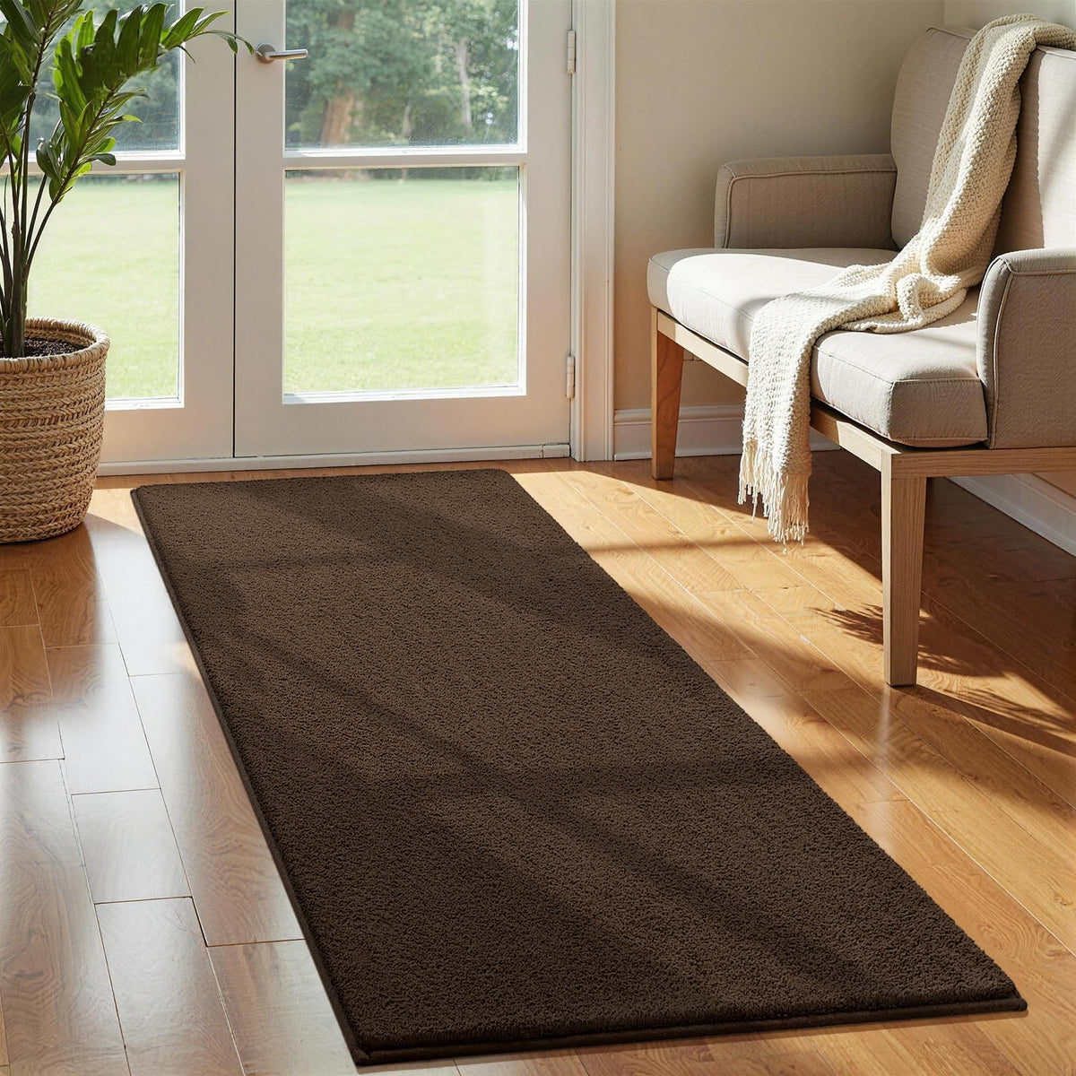 Vasofe Black Hallway Runner Rug, 2x6 Non Slip Runners, Washable Bedroom Rug