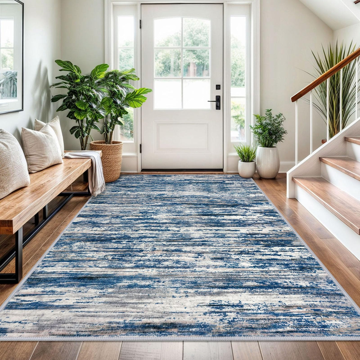 SIILOOM 3x5 Washable Area Rug Non Slip Door Mat Indoor for Entryway Bedside