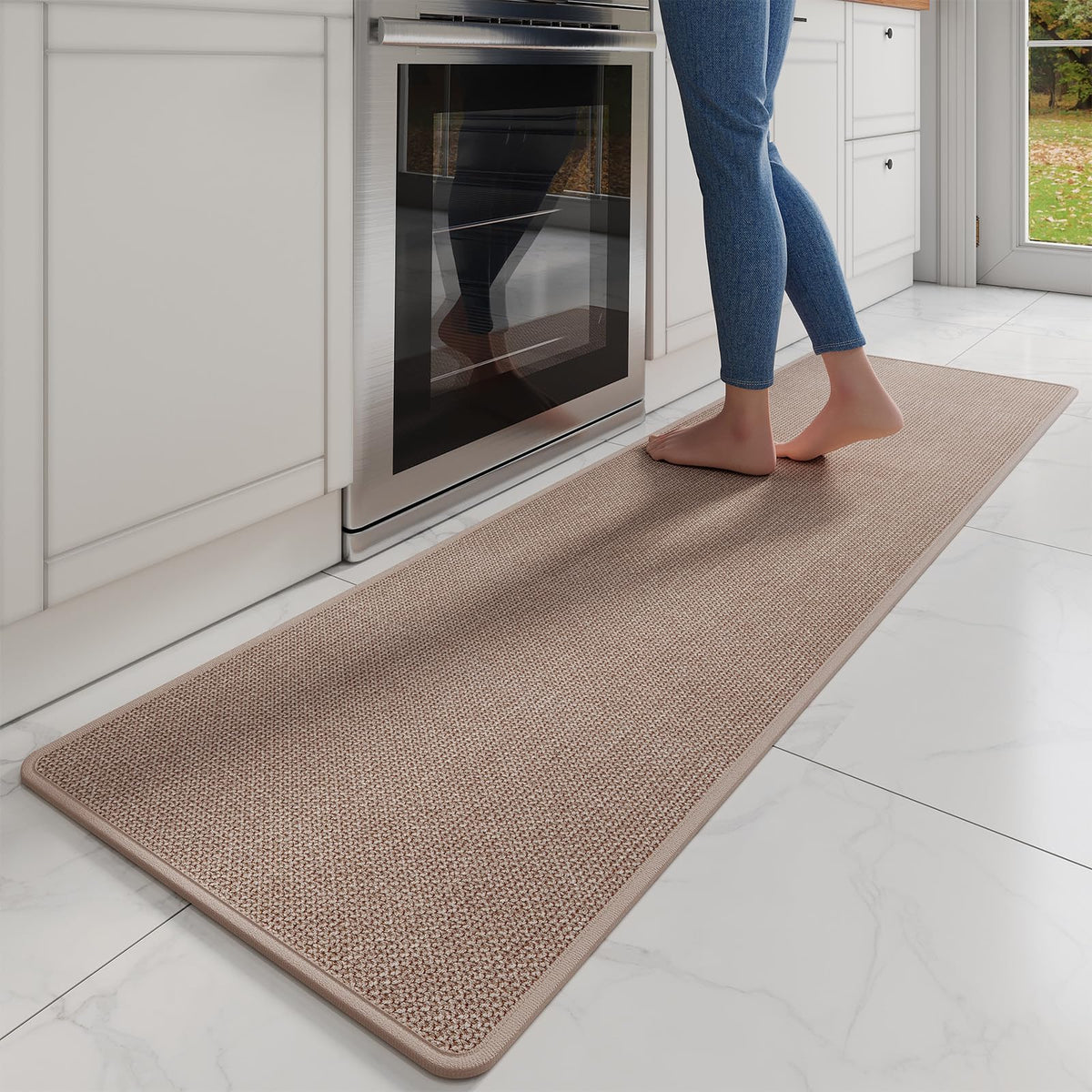 YDKGL Kitchen Rugs Kitchen Mats for Floor Non Slip Washable Brown 17"x30"