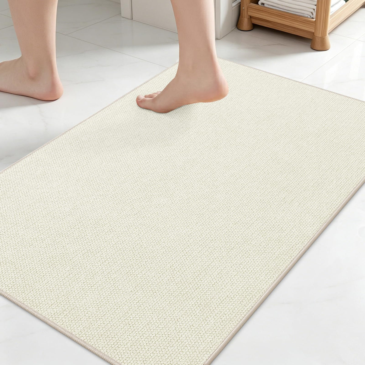 Smiry Ultra Thin Bath Mat 30X20, Non Slip Rubber Washable Bathroom Rugs
