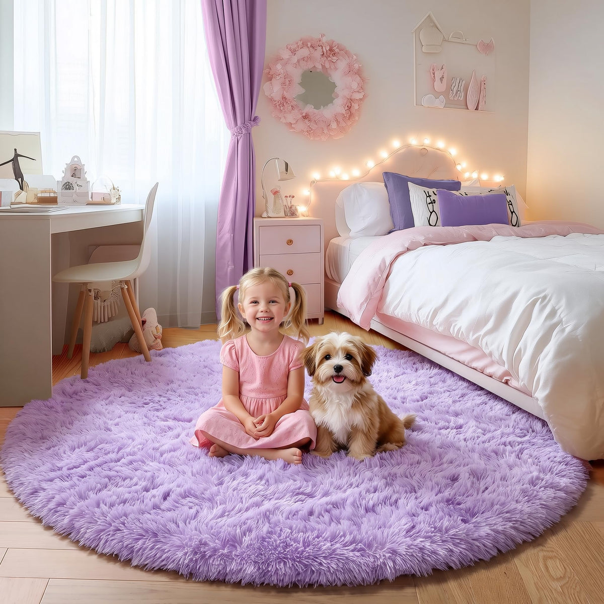 White Runner Rugs for Bedroom Living Room, Fluffy 2x6 Bedside Soft Area Rug