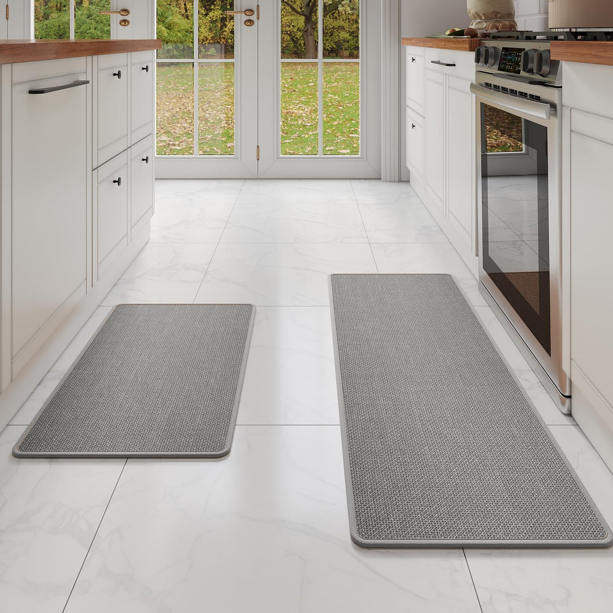 YDKGL Kitchen Rugs Kitchen Mats for Floor Non Slip Washable Brown 17"x30"