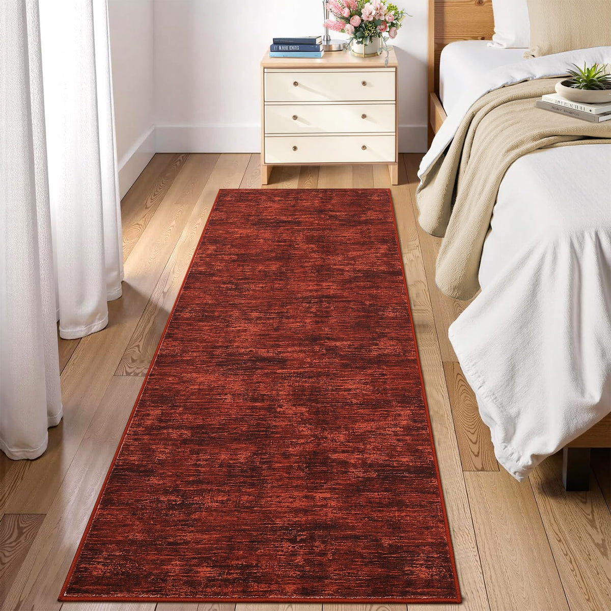 RUGSREAL Small Area Rug 2x3 Entryway Mat with Rubber Backing Stain Resistant Throw Carpet Modern Solid Color Bath Mat Contempowary Washable Rug for Living Room Bedroom Dining Room Kitchen, Beige 2x3