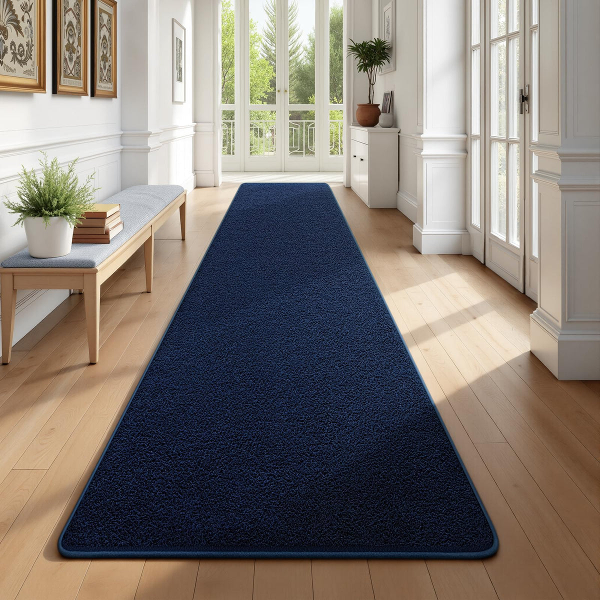 Modern Hallway Runner Rug, 2x6 Black Washable Non Slip Runner Rug