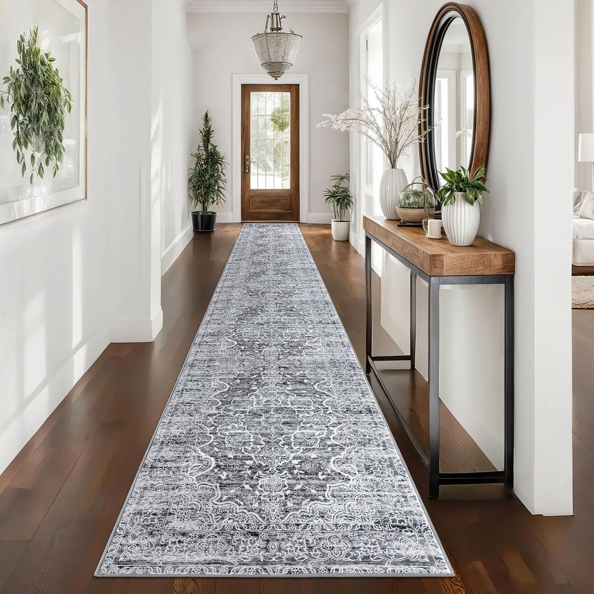 KUTA Entryway Rugs Indoor Washable Small Area Rug 2x3 Blue Entrance Carpet