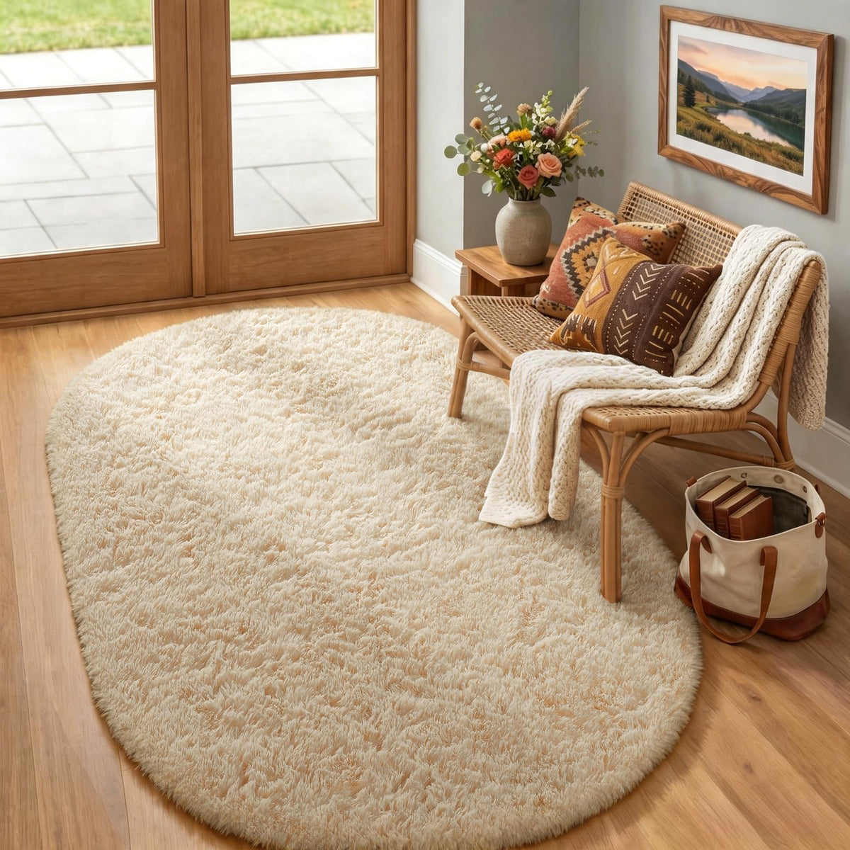 Ophanie 2x6 Washable Runner Rug for Hallway,Non-Slip Fluffy Soft Bedside Rugs, Bedroom Living Room Grey Shaggy Gray Carpet for Kids Girls Boys Dorm Nursery Home Decor Aesthetic
